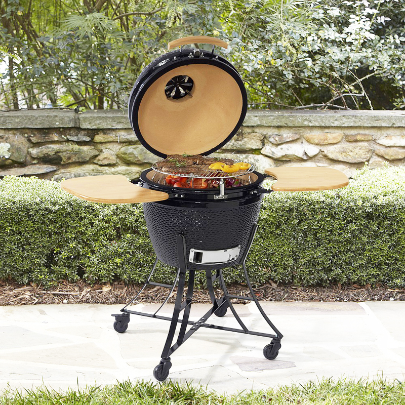 21 Inches Ceramic Barbecue Grills With Cast Iron Stand